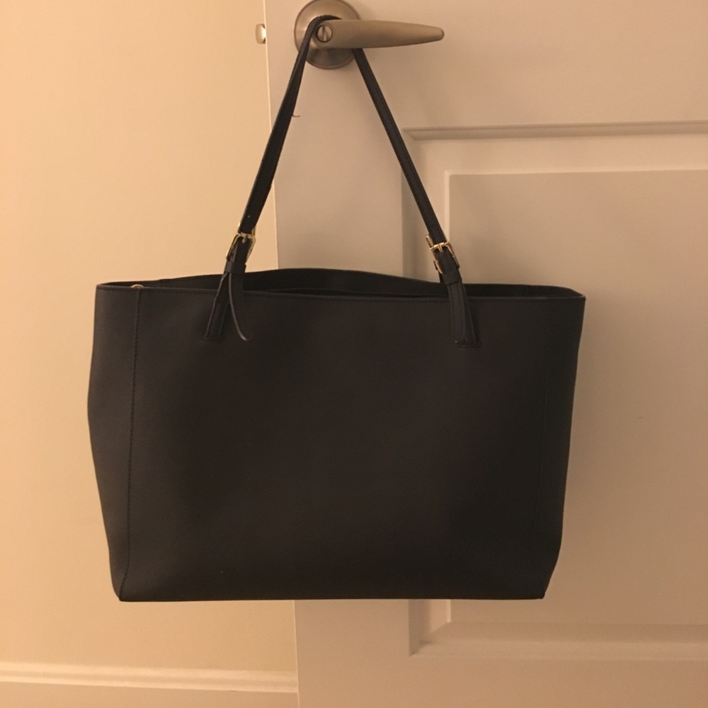 Large Navy Tory Burch York Tote - Picture 2 of 6